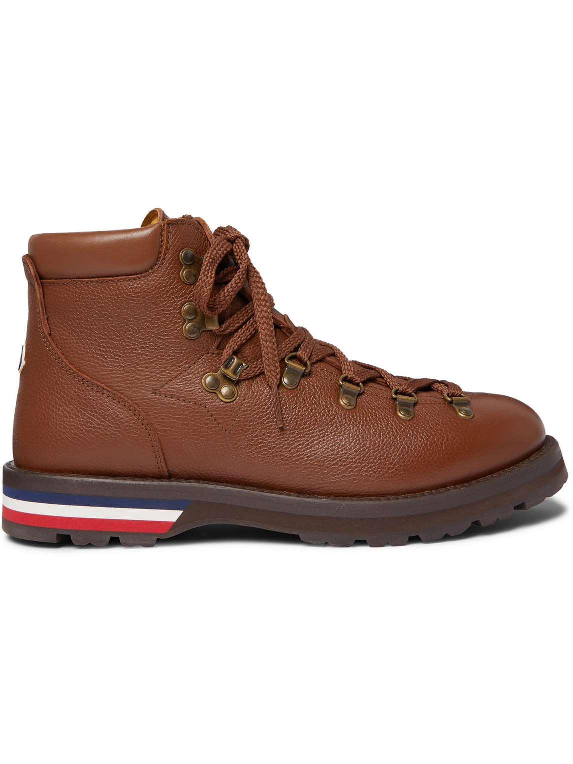 Moncler - Striped Full-Grain Leather Boots - Men - Brown - EU 40 von Moncler
