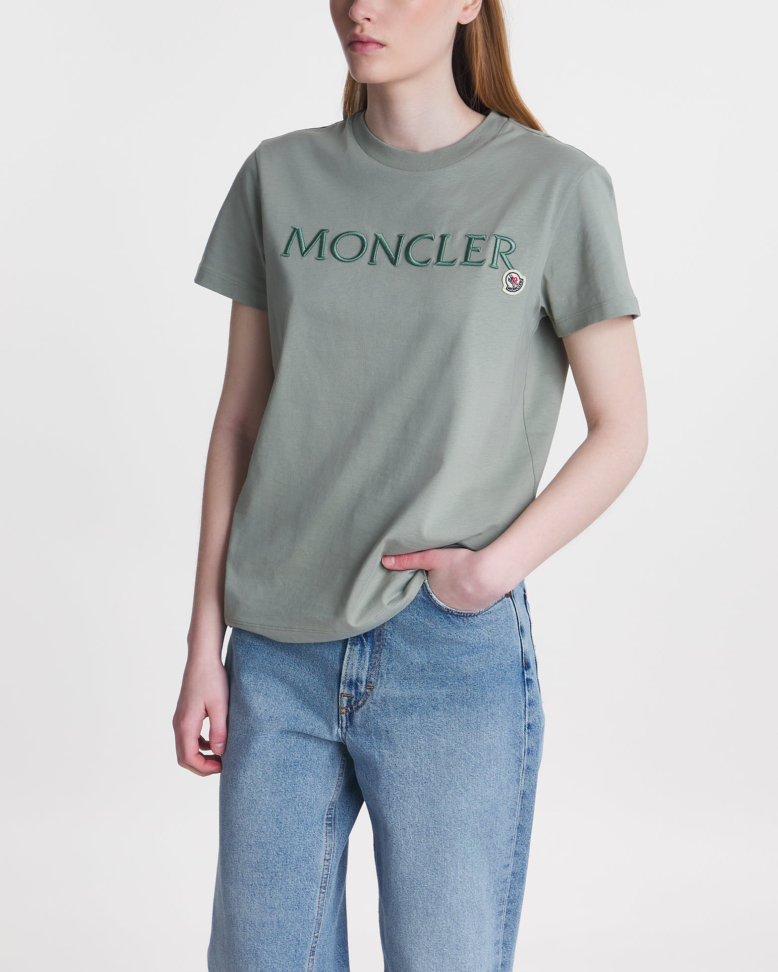 Moncler T-Shirt Maglia Maniche Corte Grey von Moncler