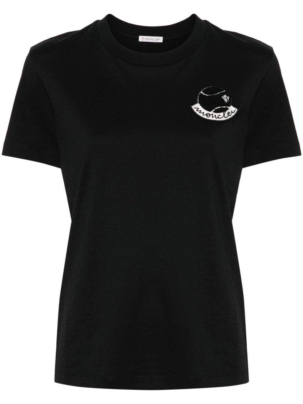 Moncler T-Shirt mit Logo-Patch - Schwarz von Moncler