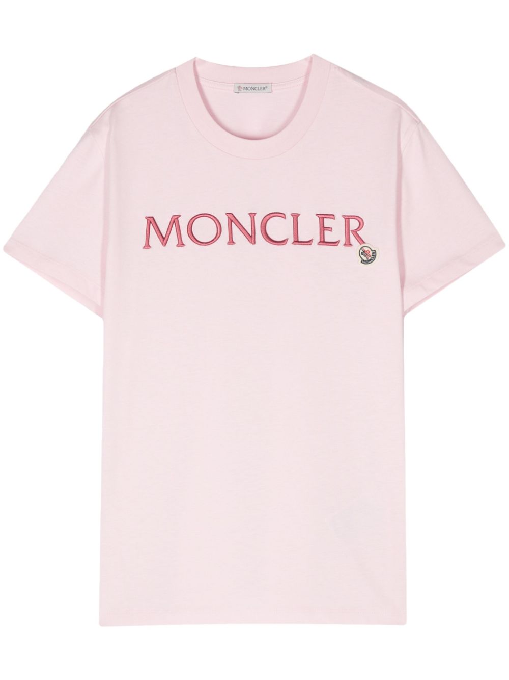 Moncler T-Shirt mit Logo-Stickerei - Rosa von Moncler