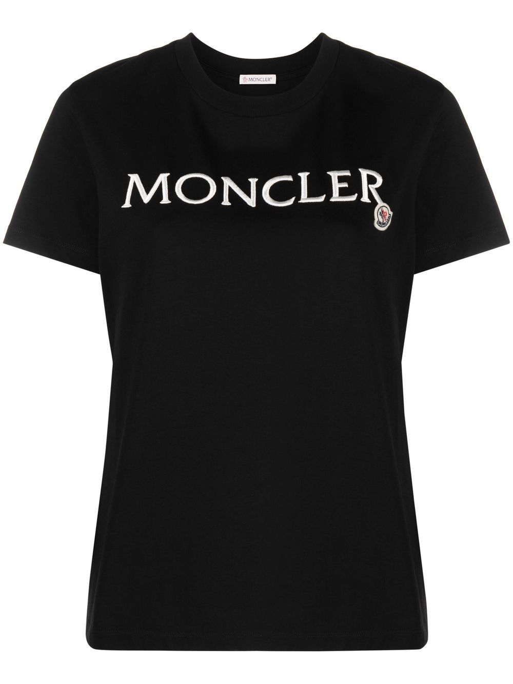 Moncler T-Shirt mit Logo-Stickerei - Schwarz von Moncler