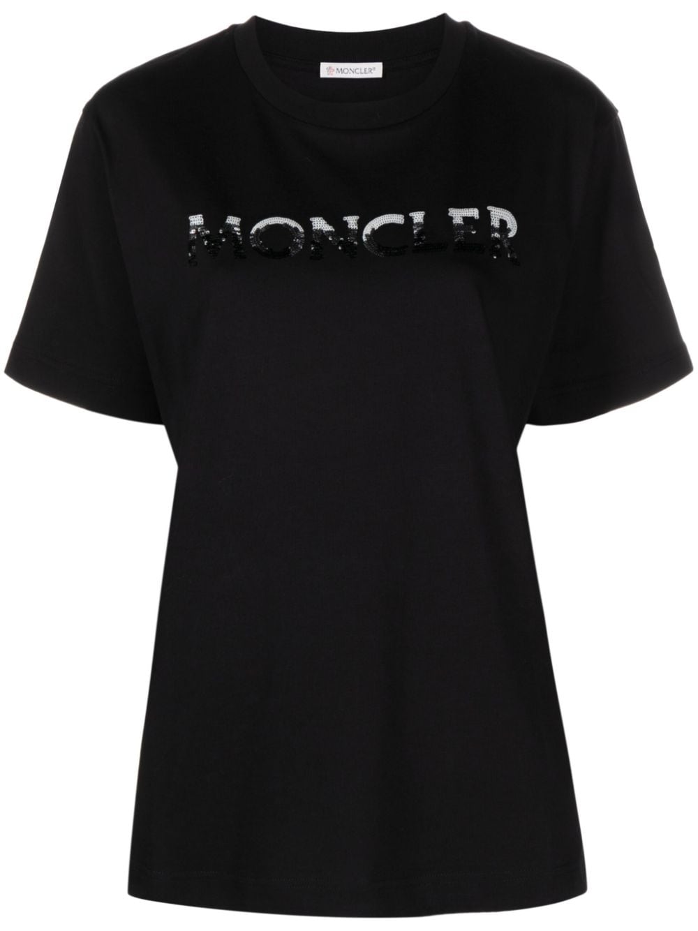 Moncler T-Shirt mit Pailletten - Schwarz von Moncler