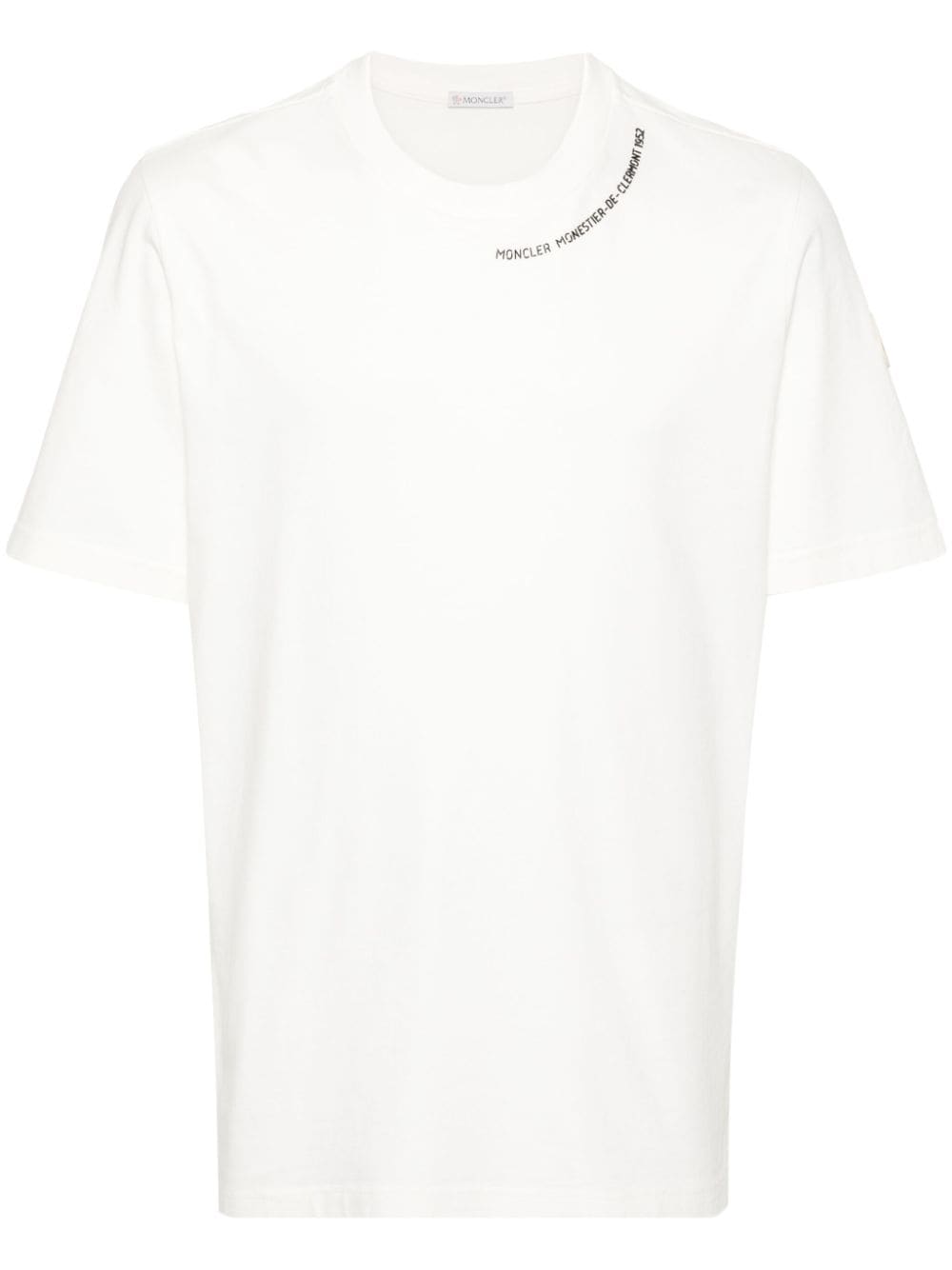 Moncler T-Shirt mit gummiertem Logo - Nude von Moncler