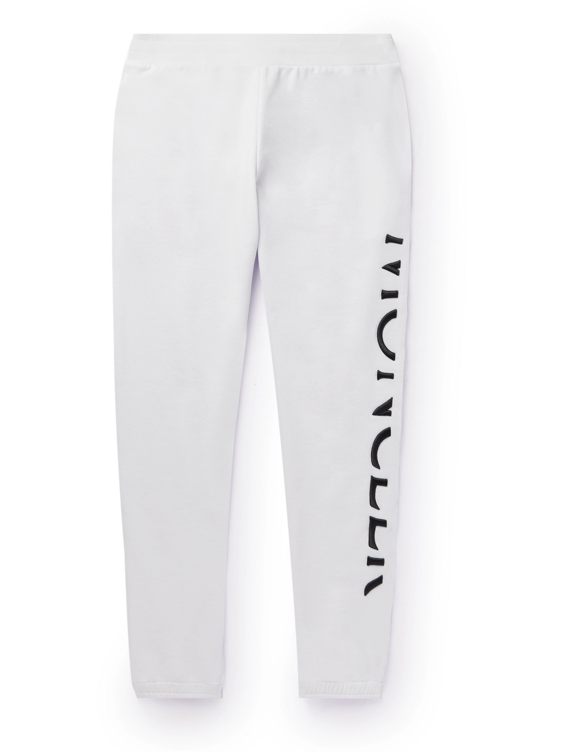 Moncler - Tapered Logo-Embroidered Cotton-Jersey Sweatpants - Men - White - M von Moncler