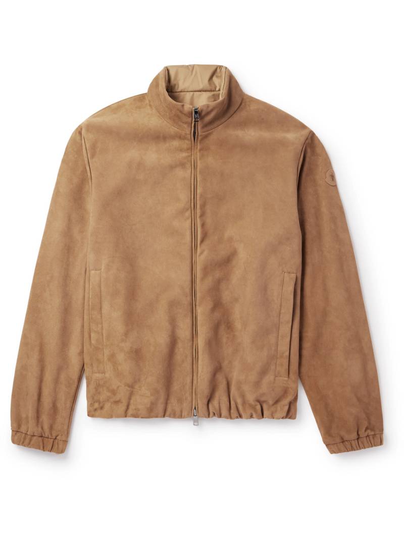 Moncler - Turbat Logo-Appliquéd Reversible Suede and AirSoft Shell Jacket - Men - Brown - 2 von Moncler