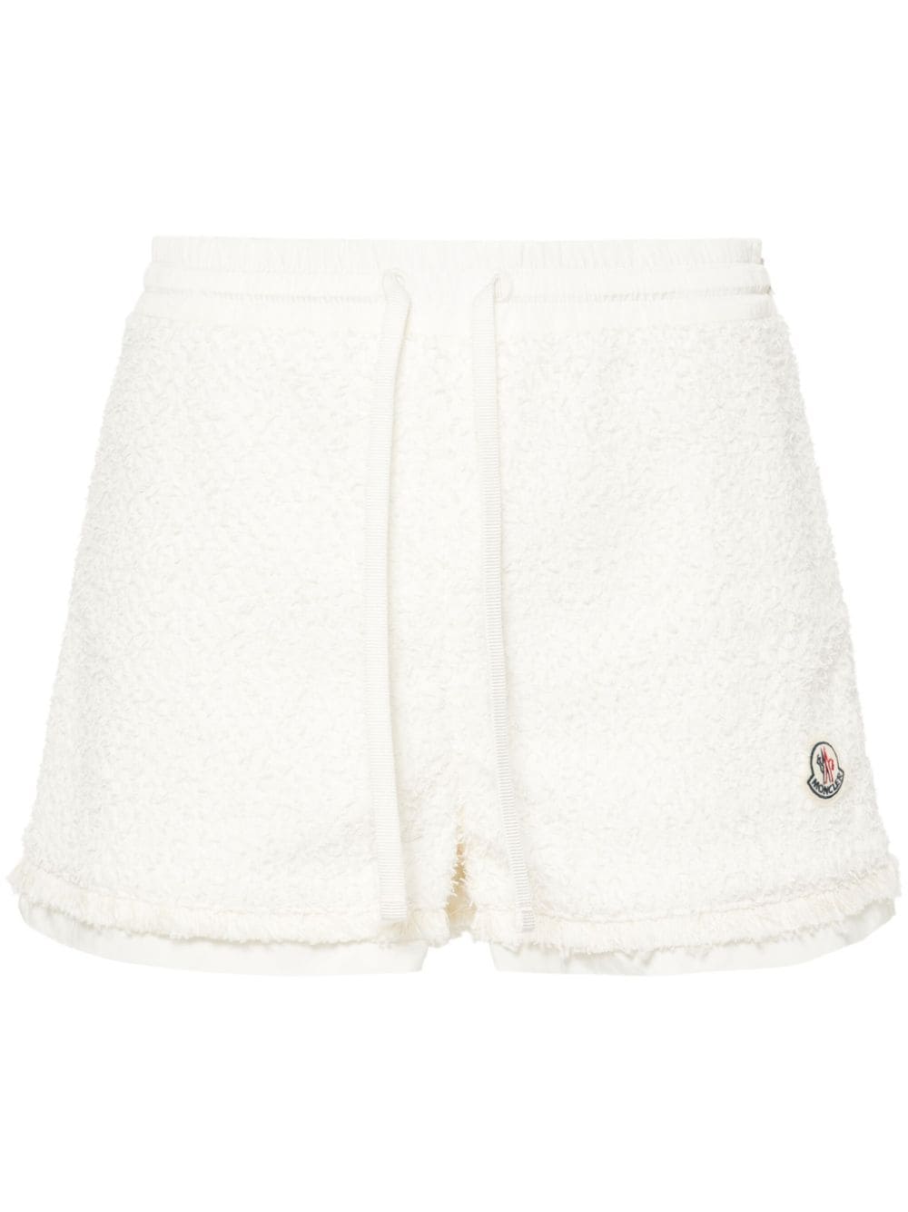 Moncler Tweed-Shorts mit Logo-Patch - Weiß von Moncler