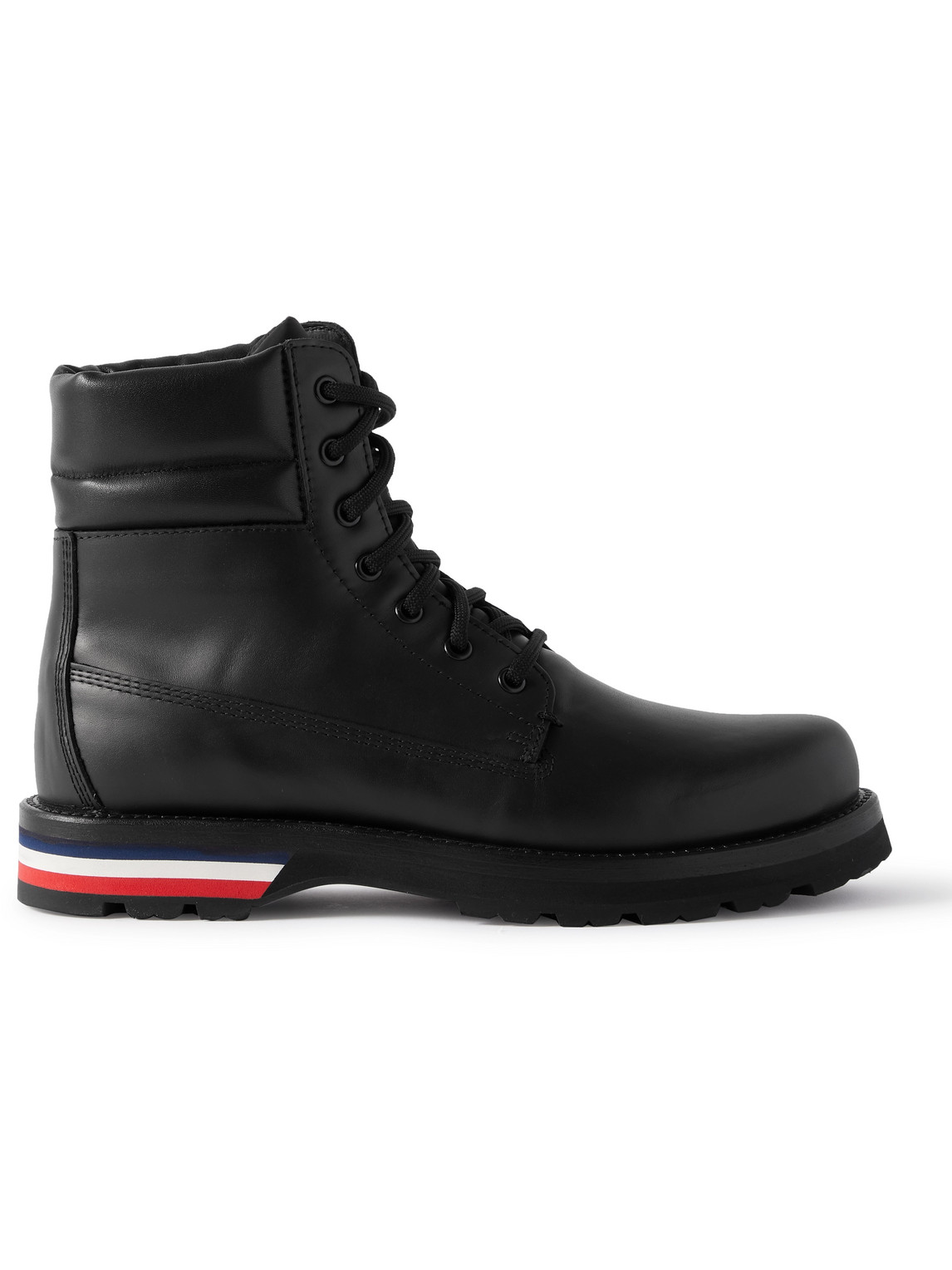 Moncler - Vancouver Striped Leather Hiking Boots - Men - Black - EU 42.5 von Moncler