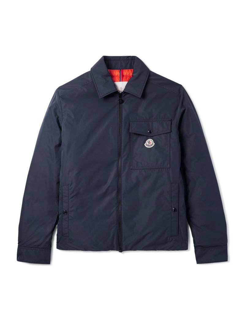 Moncler - Vigeon Logo-Appliquéd Shell Down Shirt Jacket - Men - Blue - 2 von Moncler