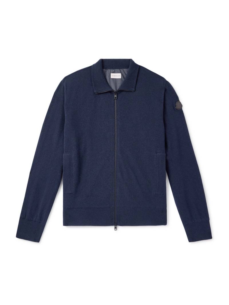 Moncler - Wool and Cashmere-Blend Zip-Up Cardigan - Men - Blue - XL von Moncler