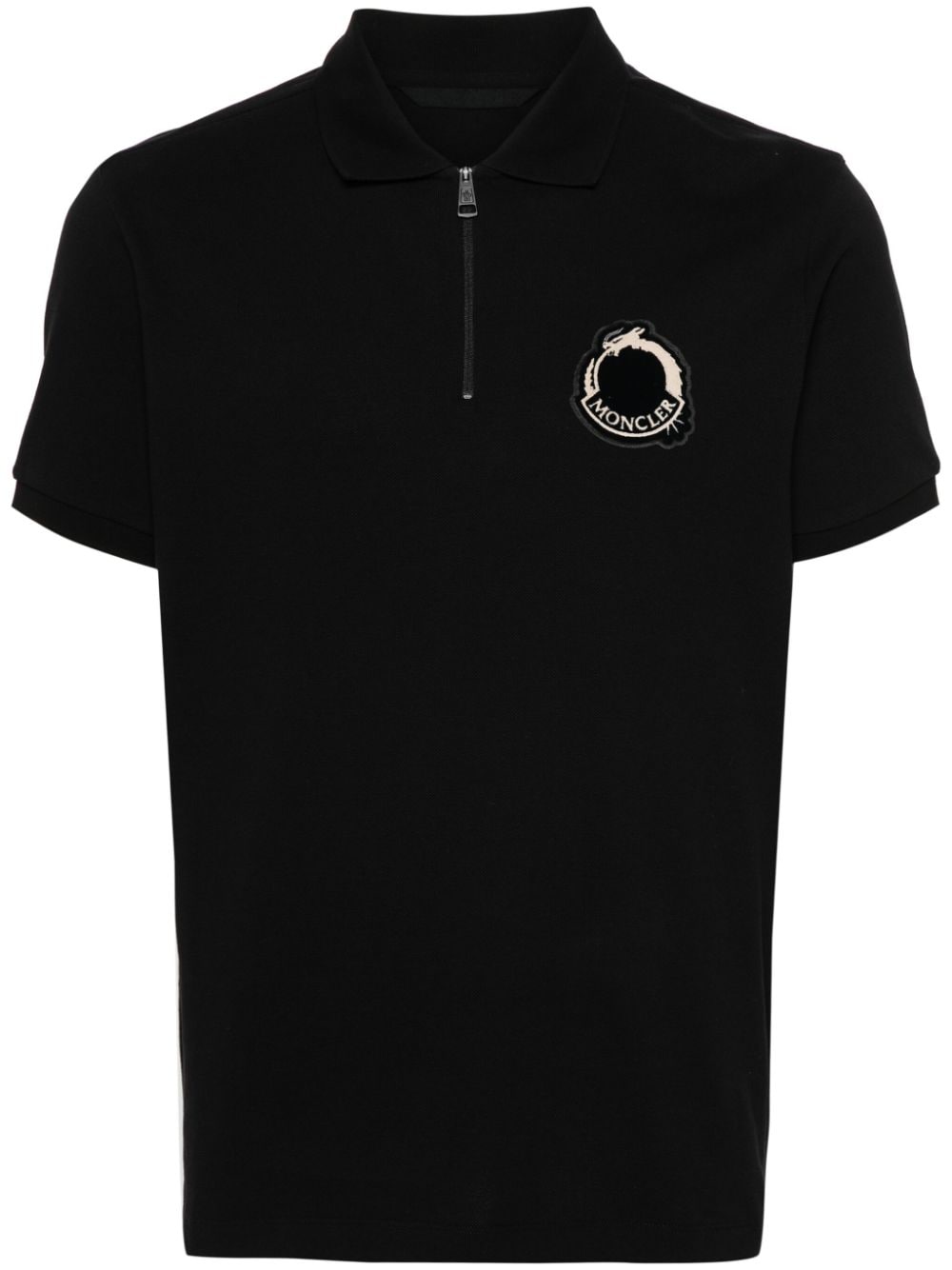 Moncler Poloshirt mit Logo-Applikation - Schwarz von Moncler