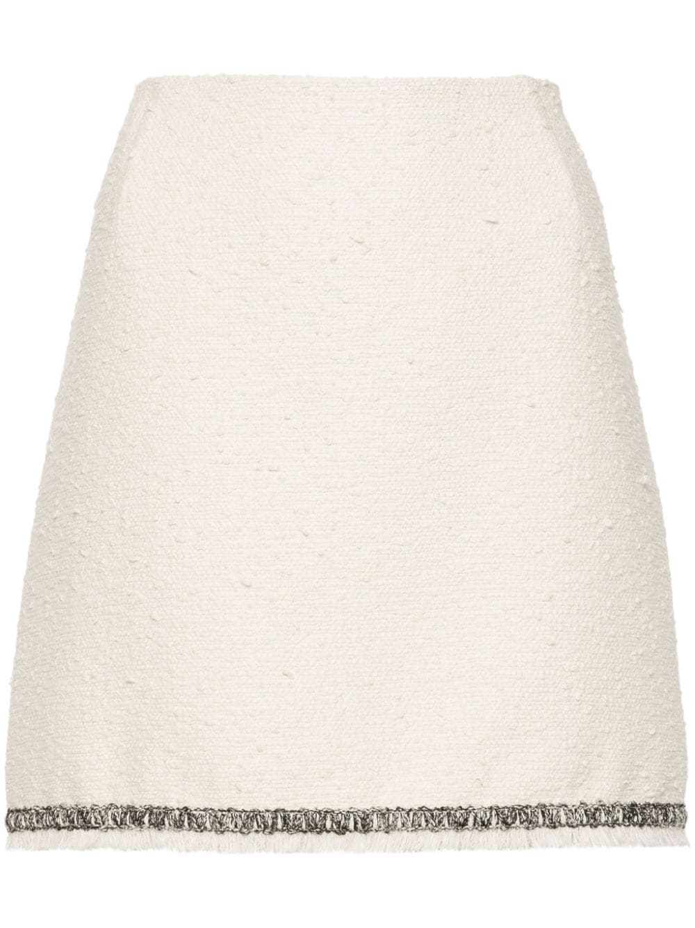 Moncler Tweed-Minirock mit Kontrastborten - Weiß von Moncler