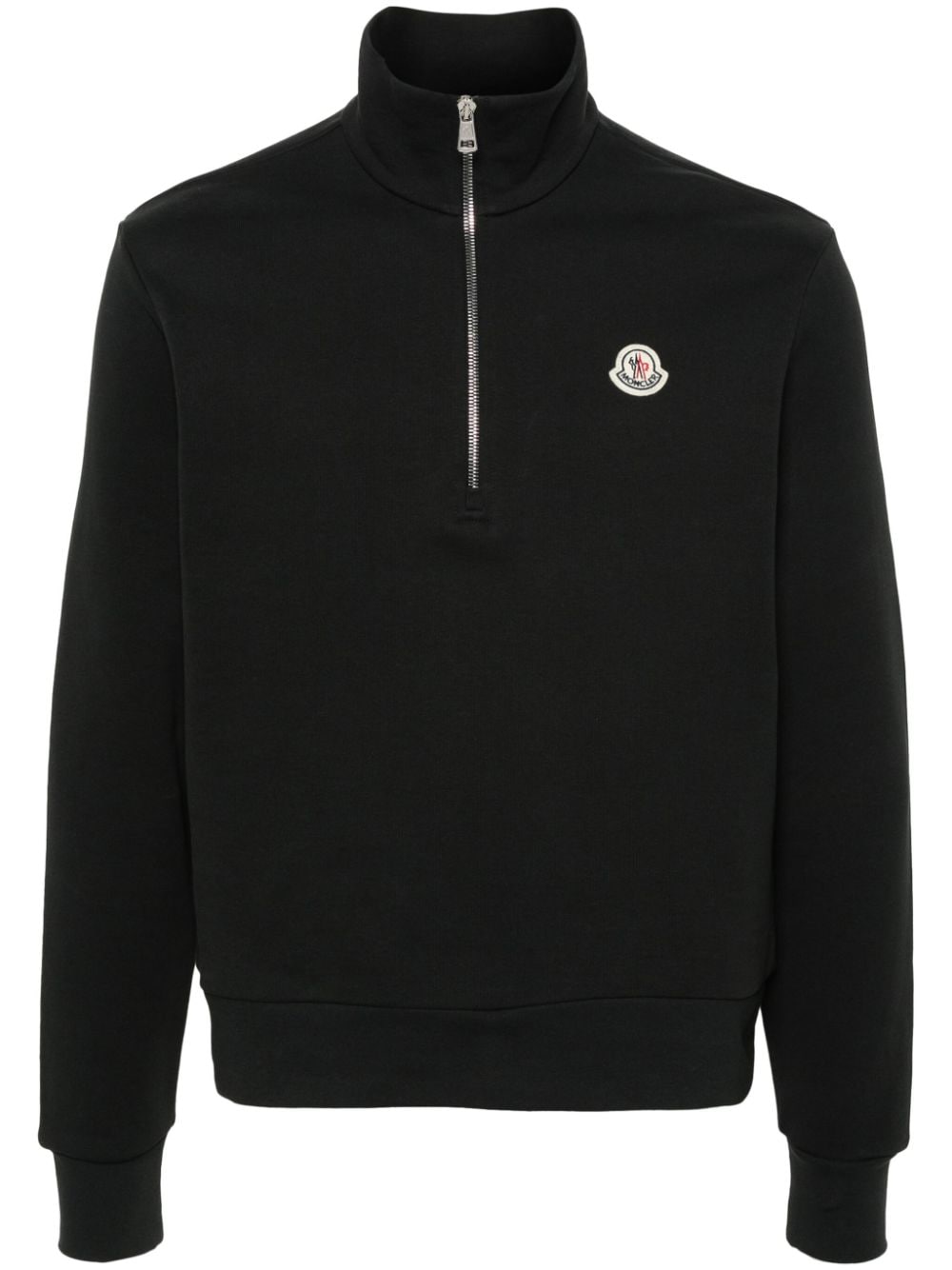 Moncler Half-Zip-Sweatshirt mit Logo-Applikation - Schwarz von Moncler