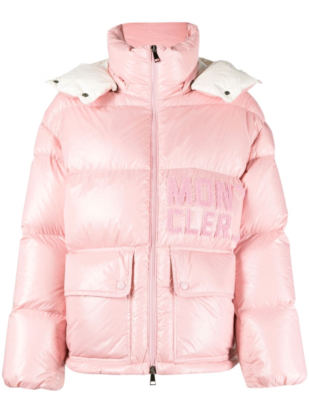 Moncler Cropped-Jacke mit Logo - Rosa von Moncler