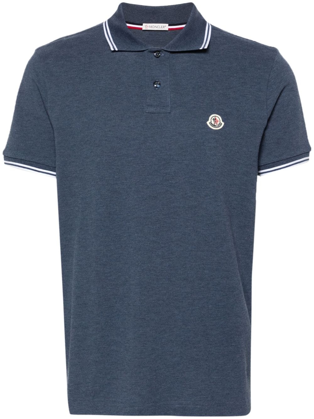 Moncler Poloshirt mit Logo-Patch - Blau von Moncler