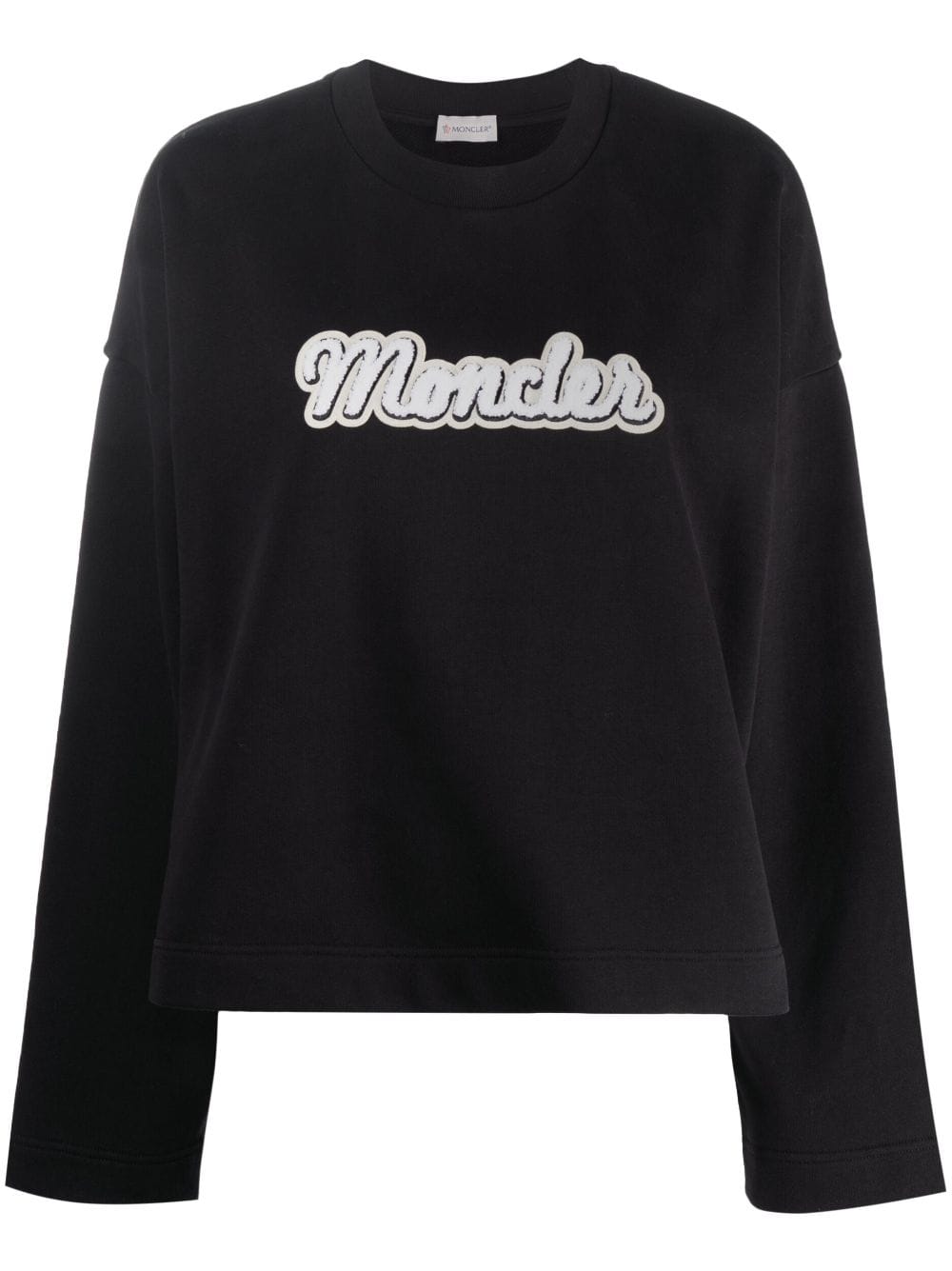 Moncler Sweatshirt mit Logo-Patch - Schwarz von Moncler