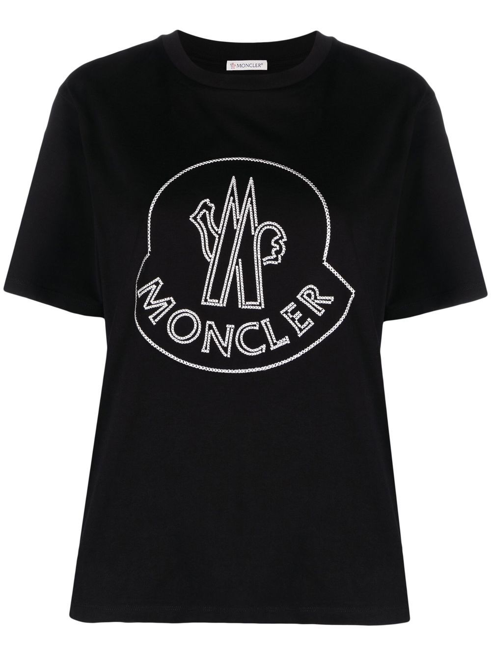 Moncler T-Shirt mit Logo-Stickerei - Schwarz von Moncler