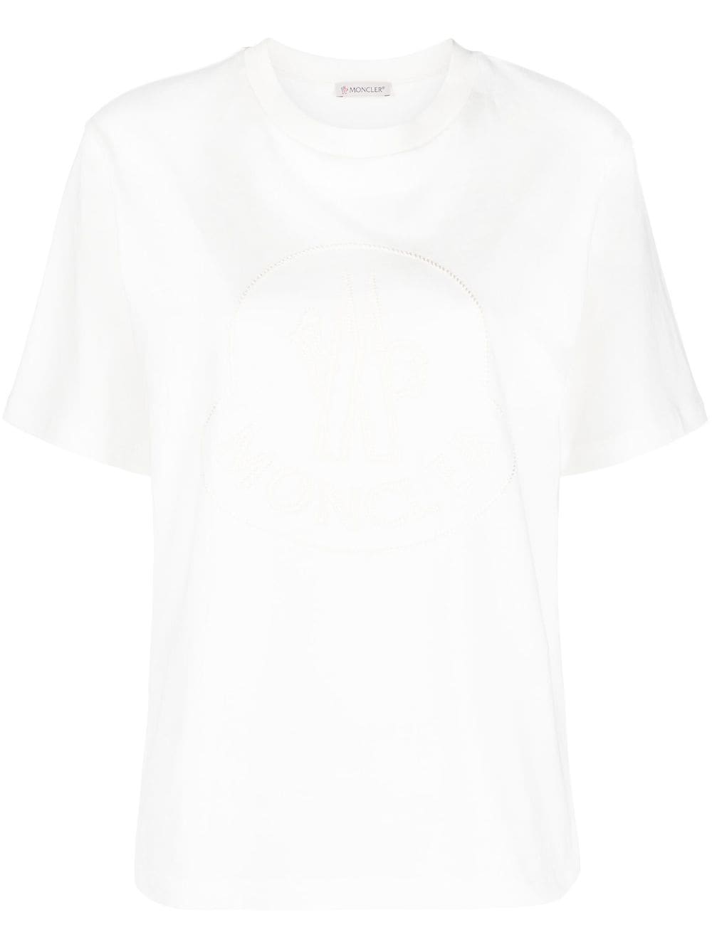 Moncler T-Shirt mit Logo-Stickerei - Weiß von Moncler