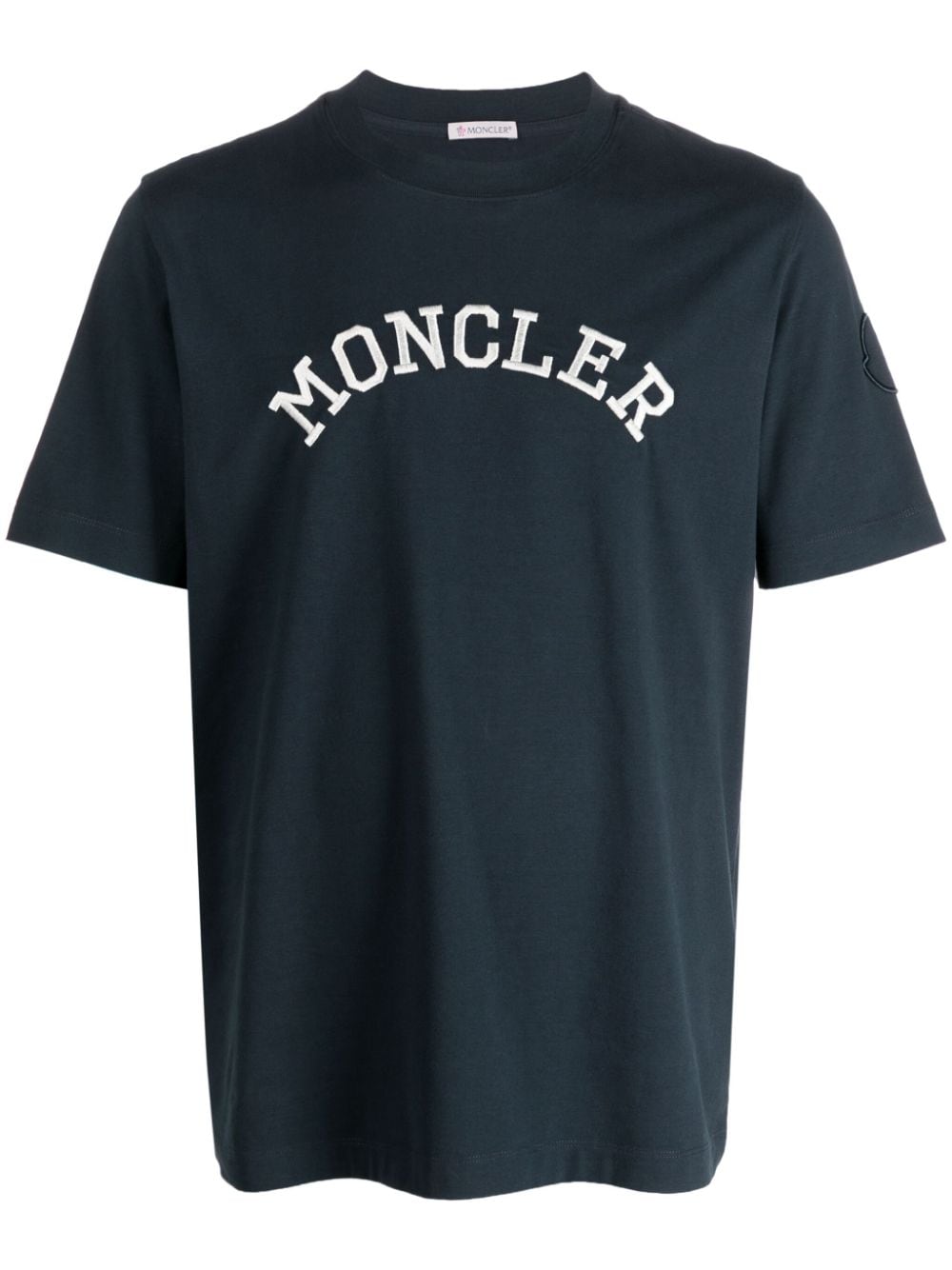Moncler T-Shirt mit Logo-Stickerei - Blau von Moncler