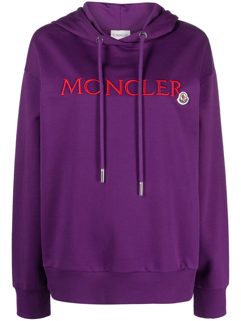 Moncler Hoodie mit Logo-Stickerei - Violett von Moncler