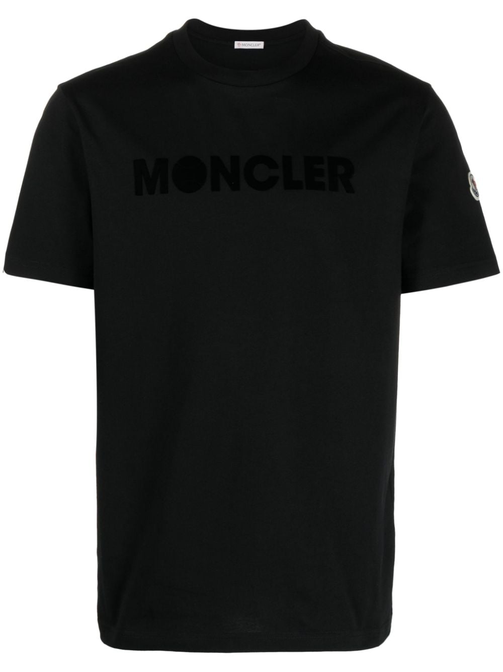 Moncler T-Shirt mit beflocktem Logo - Schwarz von Moncler