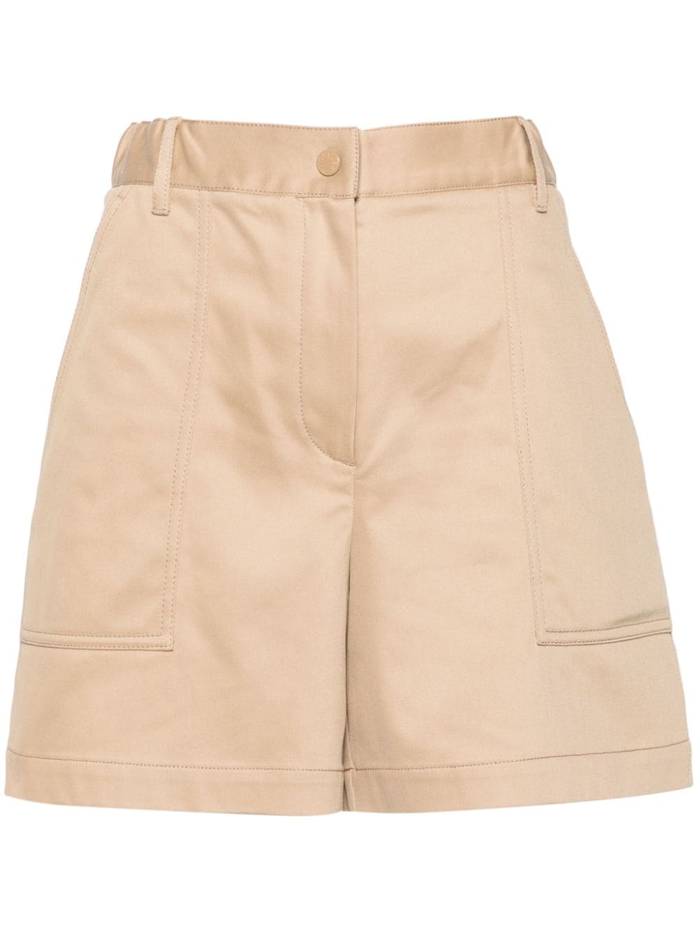 Moncler Gabardine-Shorts mit Logo-Patch - Braun von Moncler