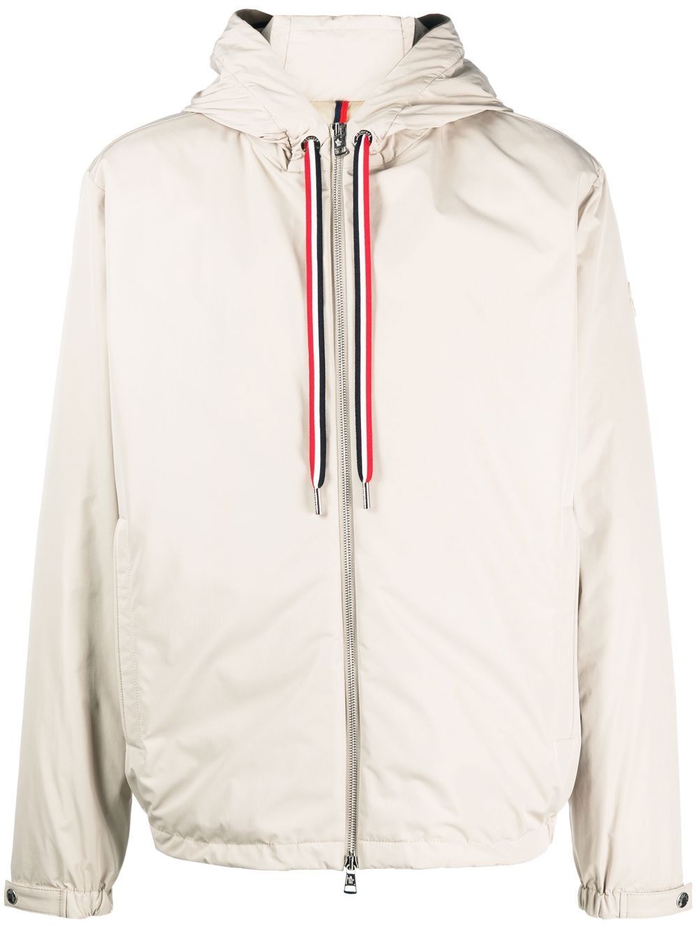 Moncler Kapuzenjacke mit Logo-Patch - Nude von Moncler