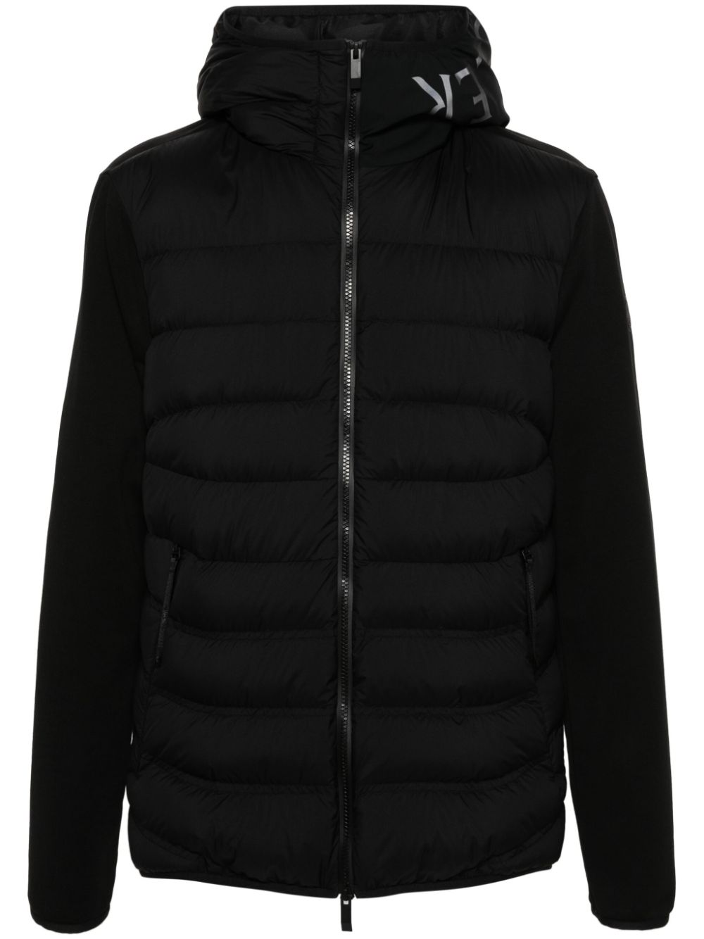 Moncler Kapuzenjacke mit Logo-Patch - Schwarz von Moncler