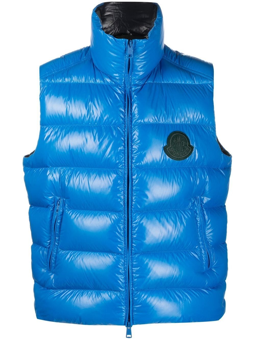 Moncler Gefütterte Weste mit Logo-Patch - Blau von Moncler