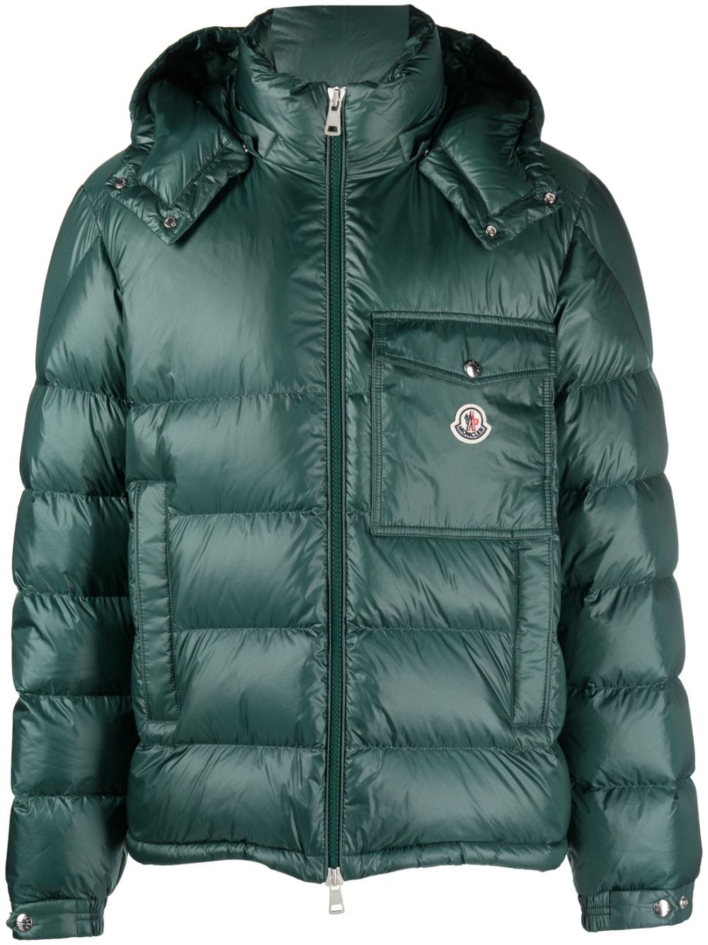 Moncler Gefütterte Jacke mit Logo-Patch - Grün von Moncler