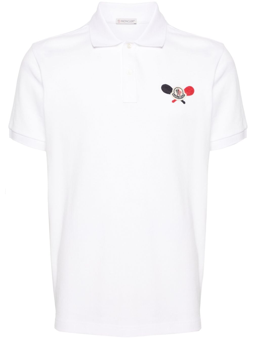 Moncler Pikee-Poloshirt mit Logo-Patch - Weiß von Moncler