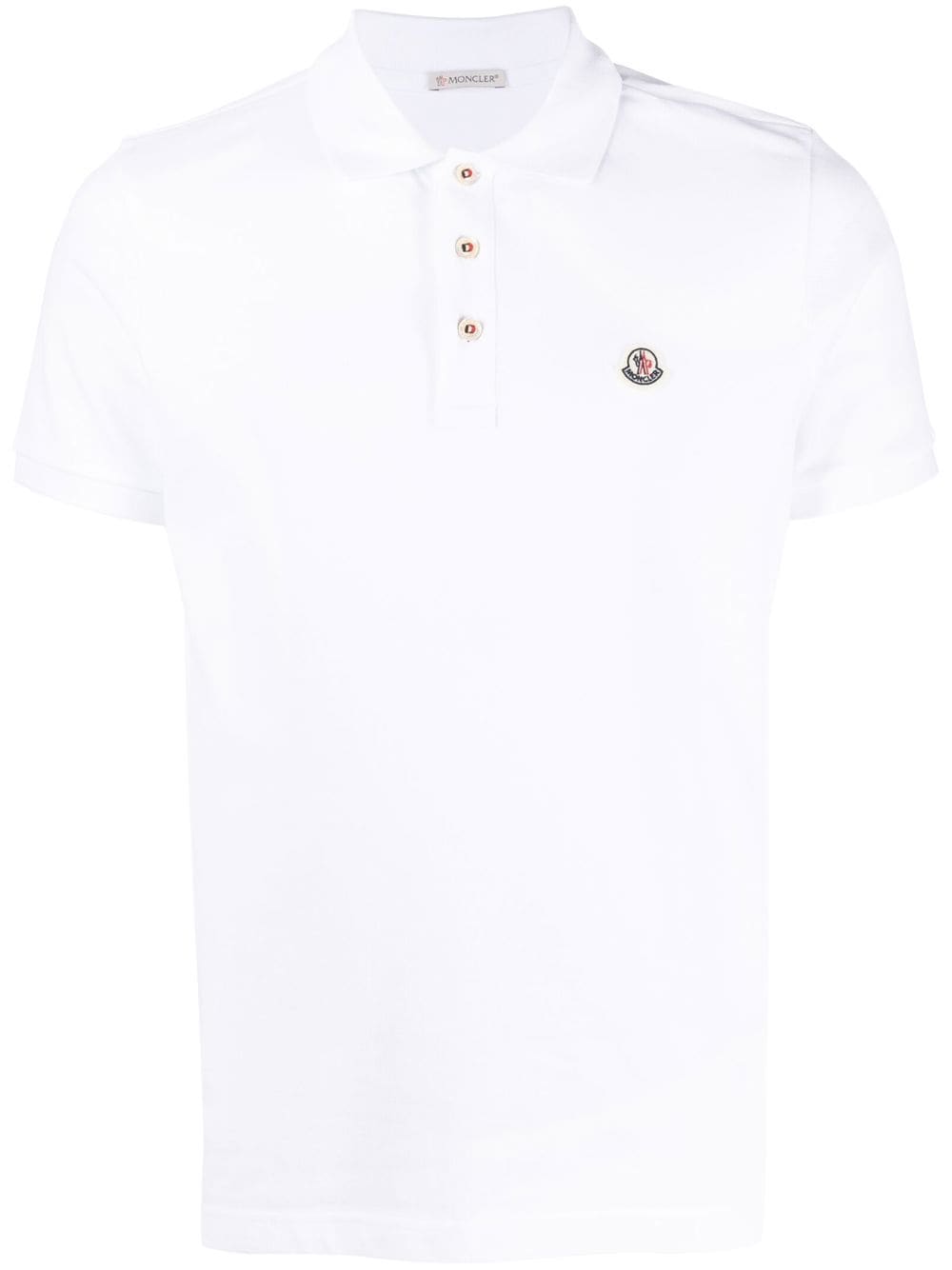 Moncler Poloshirt mit Logo-Patch - Weiß von Moncler