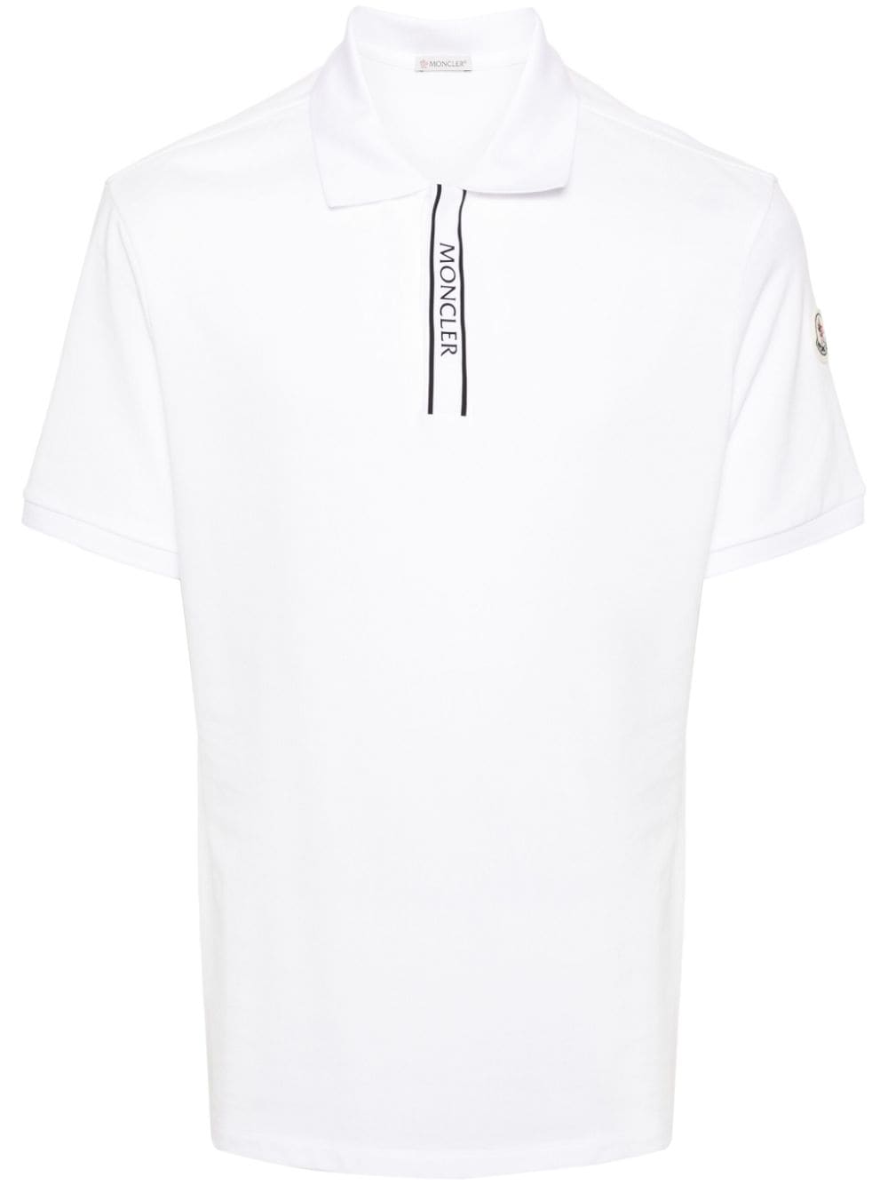 Moncler Poloshirt mit Logo-Patch - Weiß von Moncler