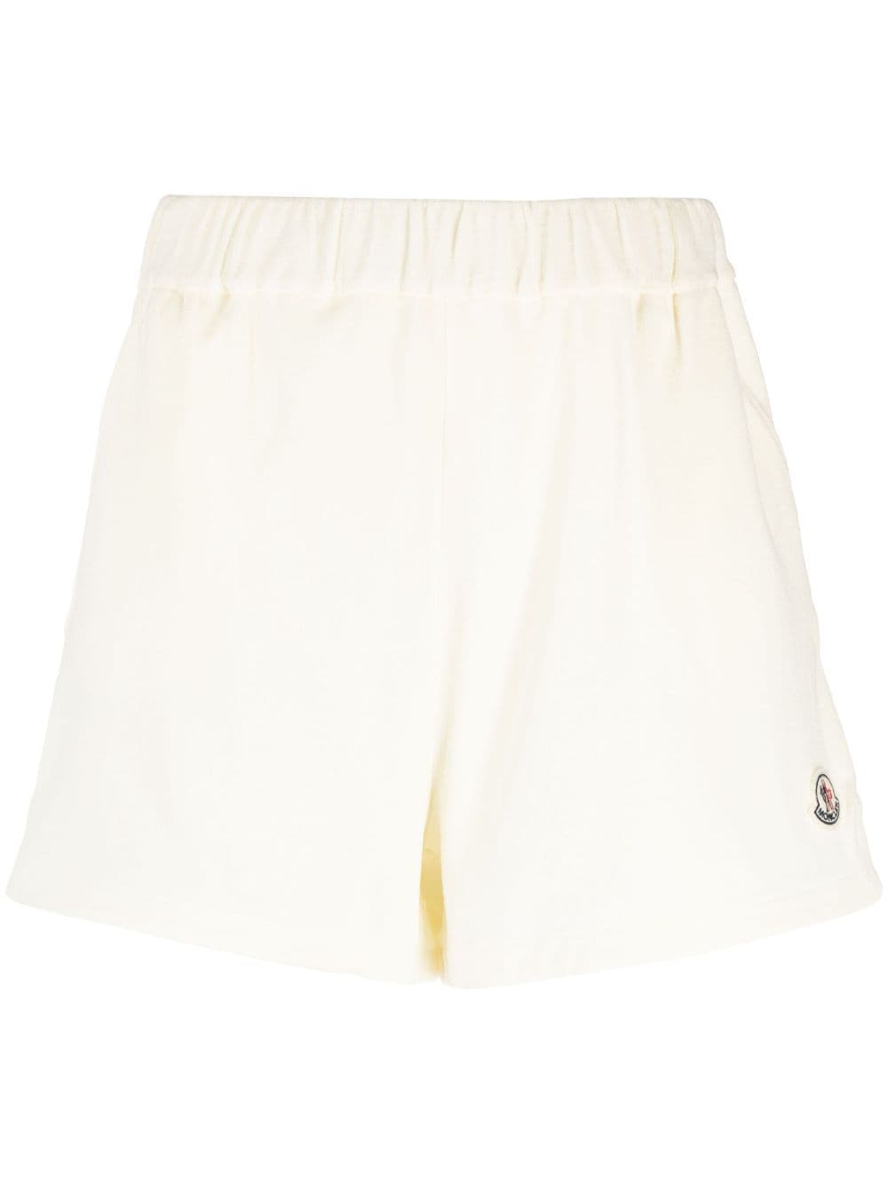 Moncler Shorts aus Velours mit Logo-Patch - Nude von Moncler