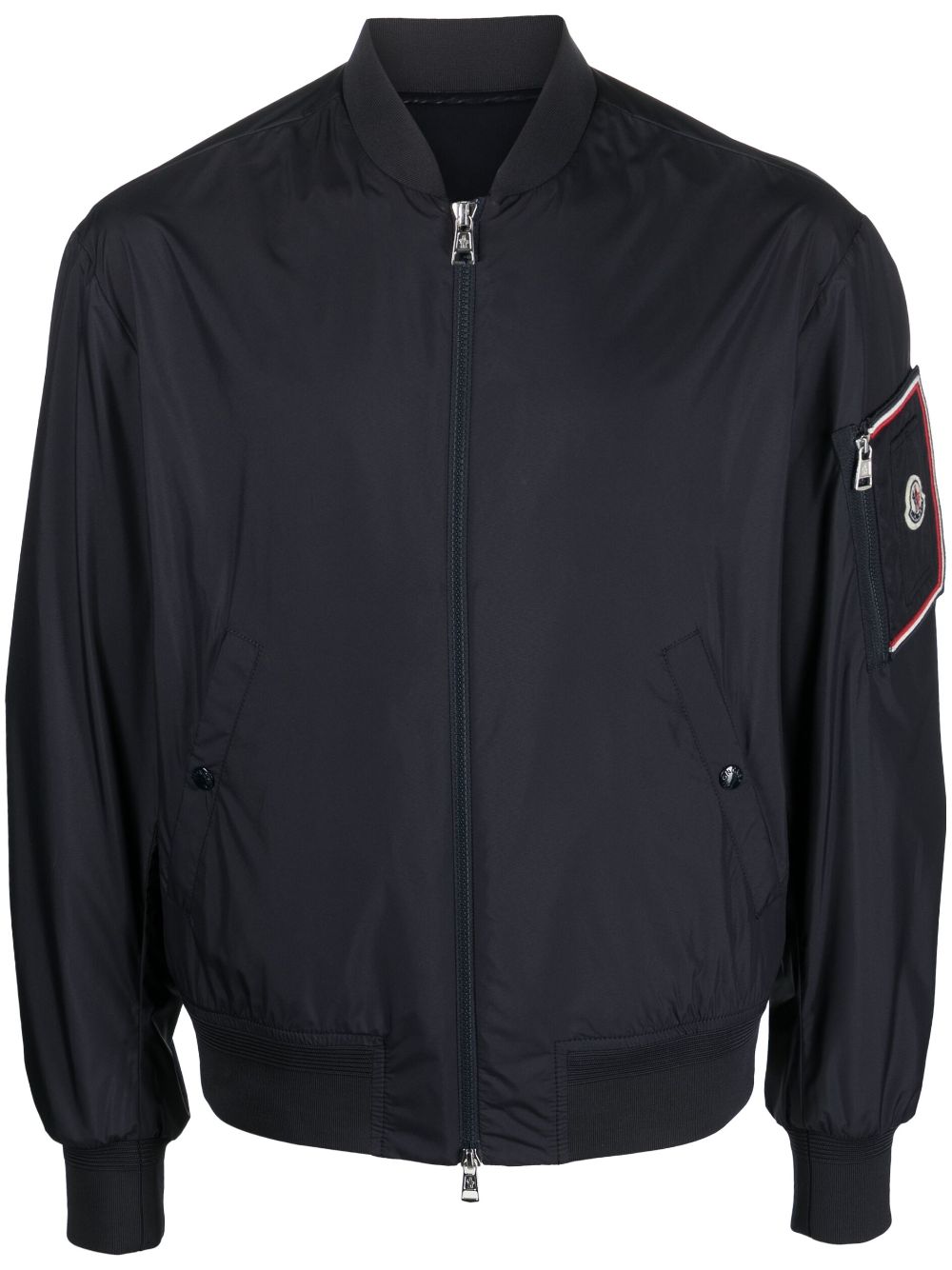 Moncler Bomberjacke mit Logo-Patch - Blau von Moncler