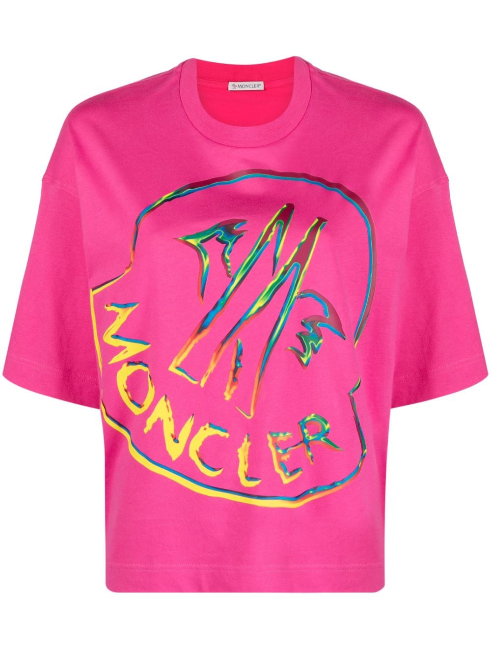 Moncler T-Shirt mit Logo-Print - Rosa von Moncler