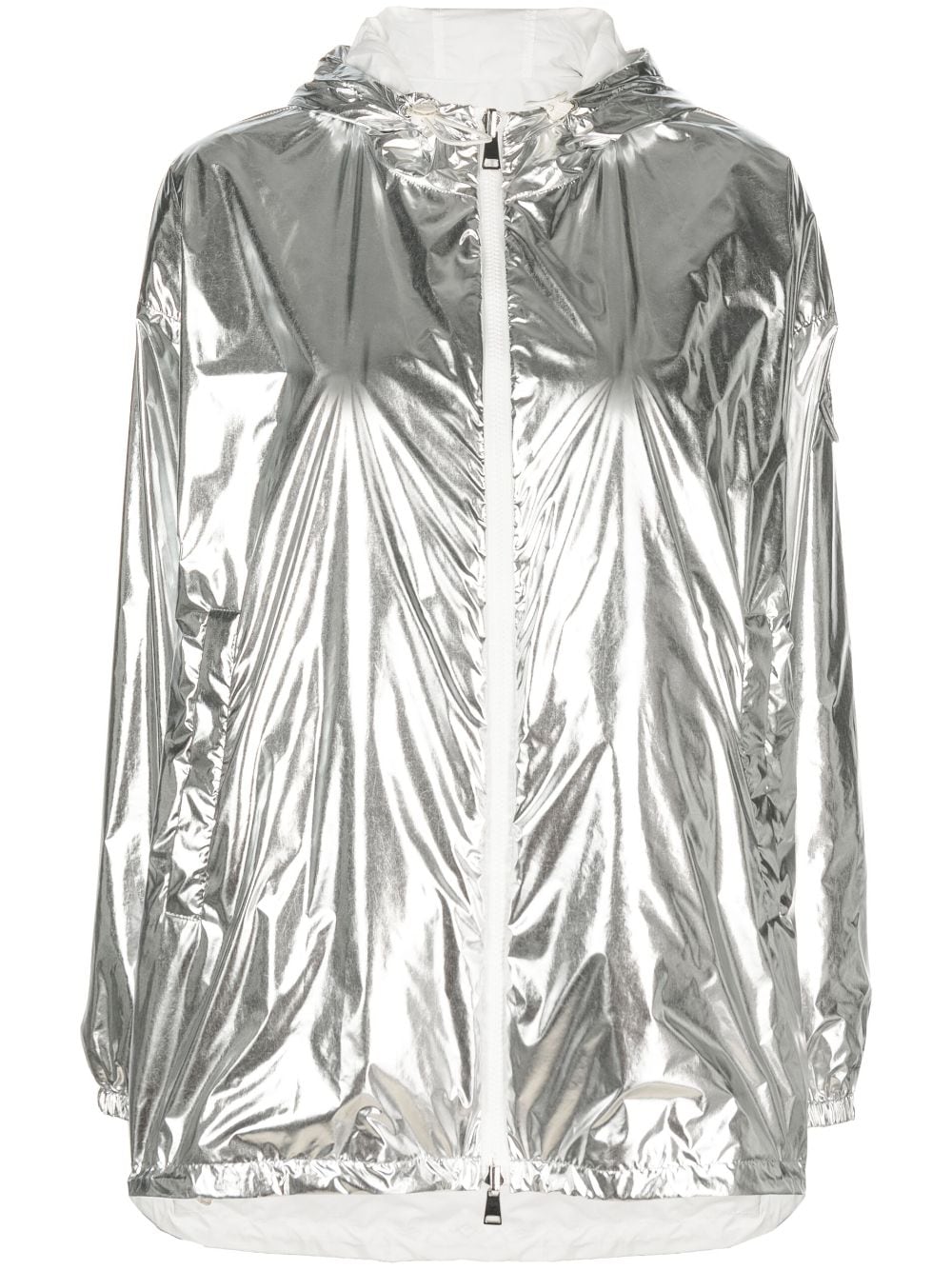 Moncler Hoodie im Metallic-Look - Grau von Moncler