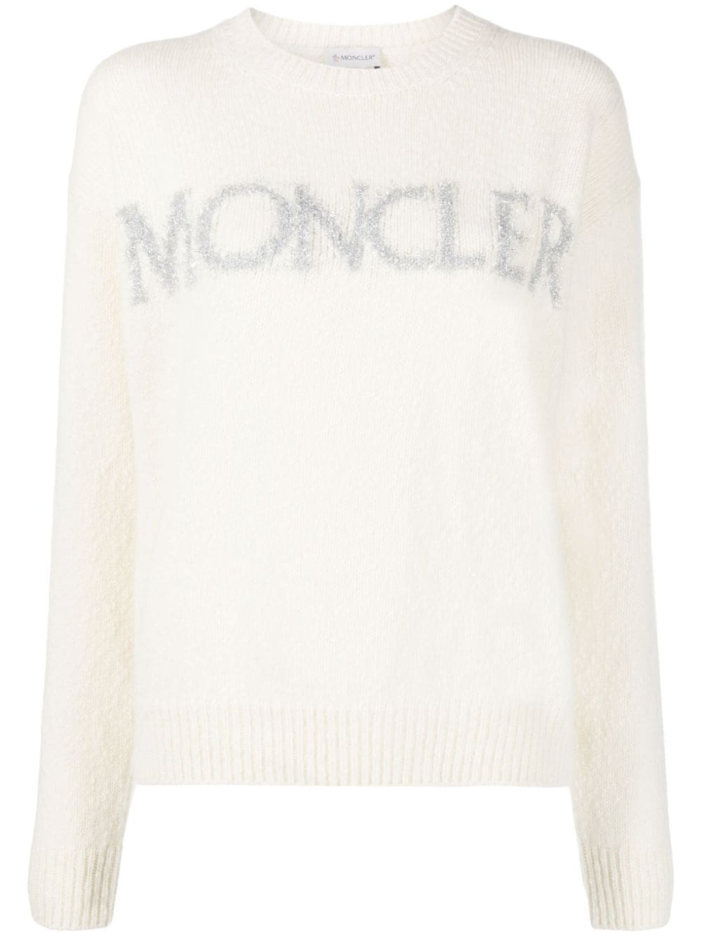 Moncler Pullover mit Intarsien-Logo - Weiß von Moncler