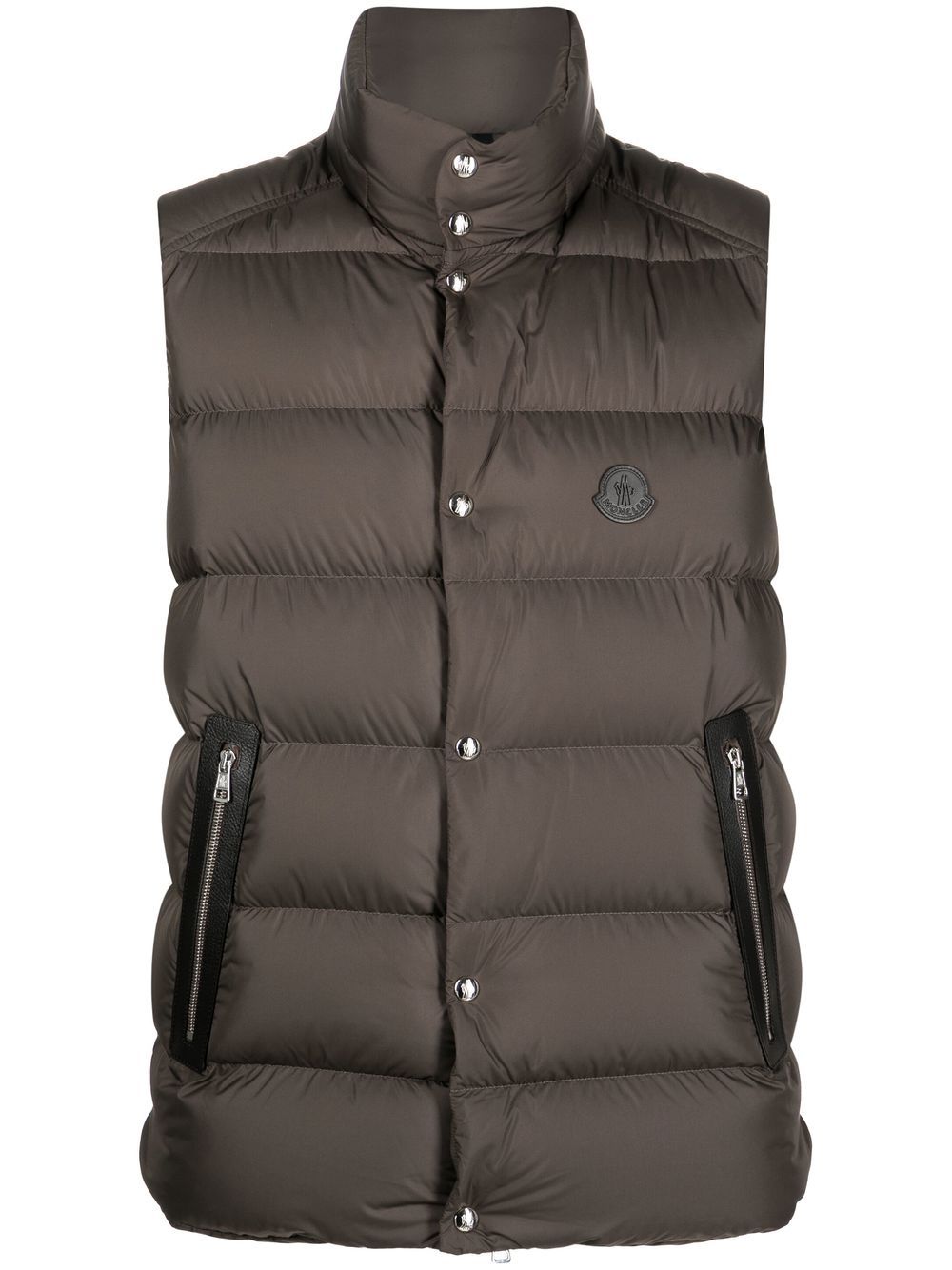 Moncler Gefütterte Weste mit Logo-Patch - Grün von Moncler