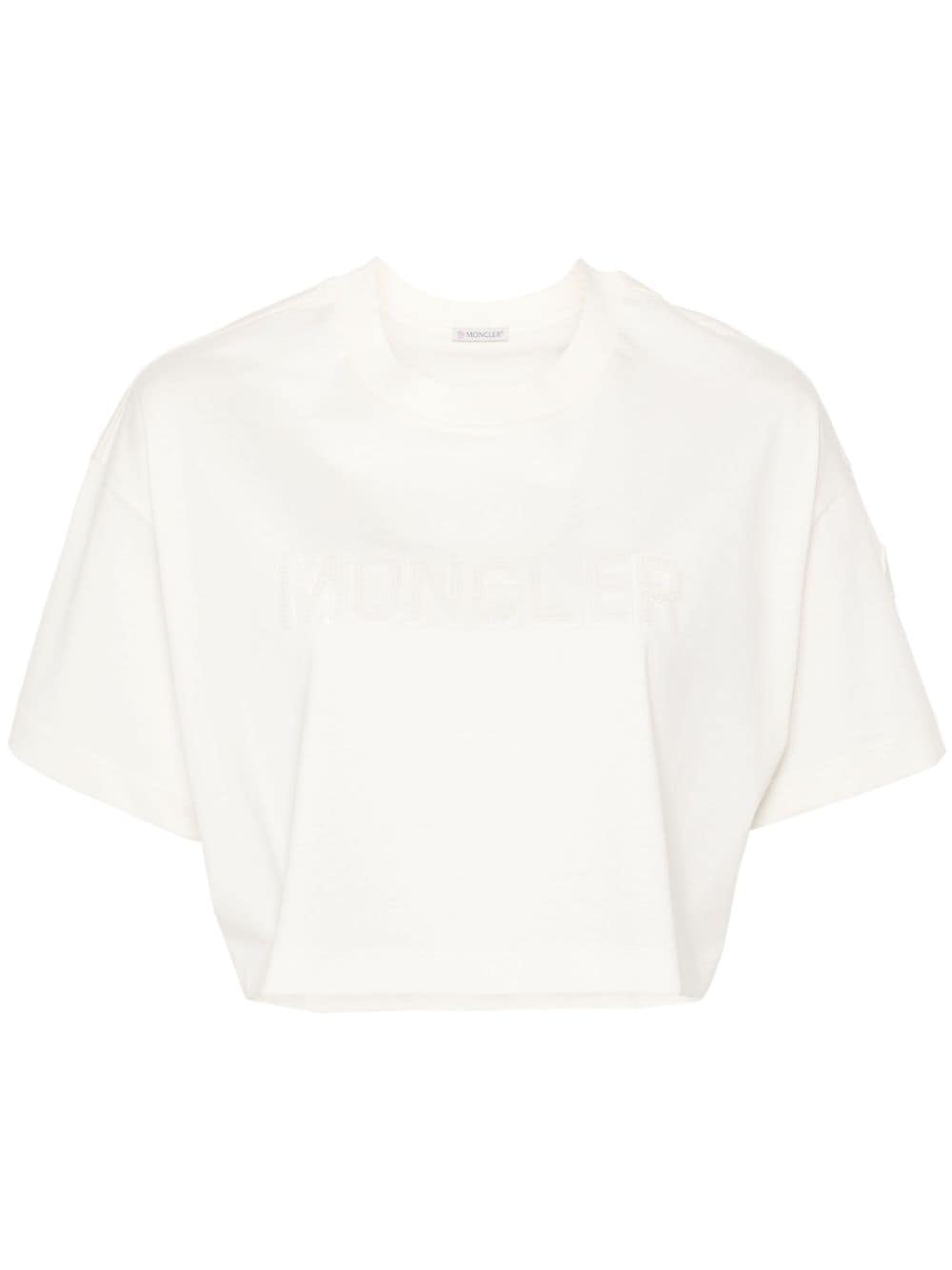 Moncler T-Shirt mit Pailletten - Nude von Moncler