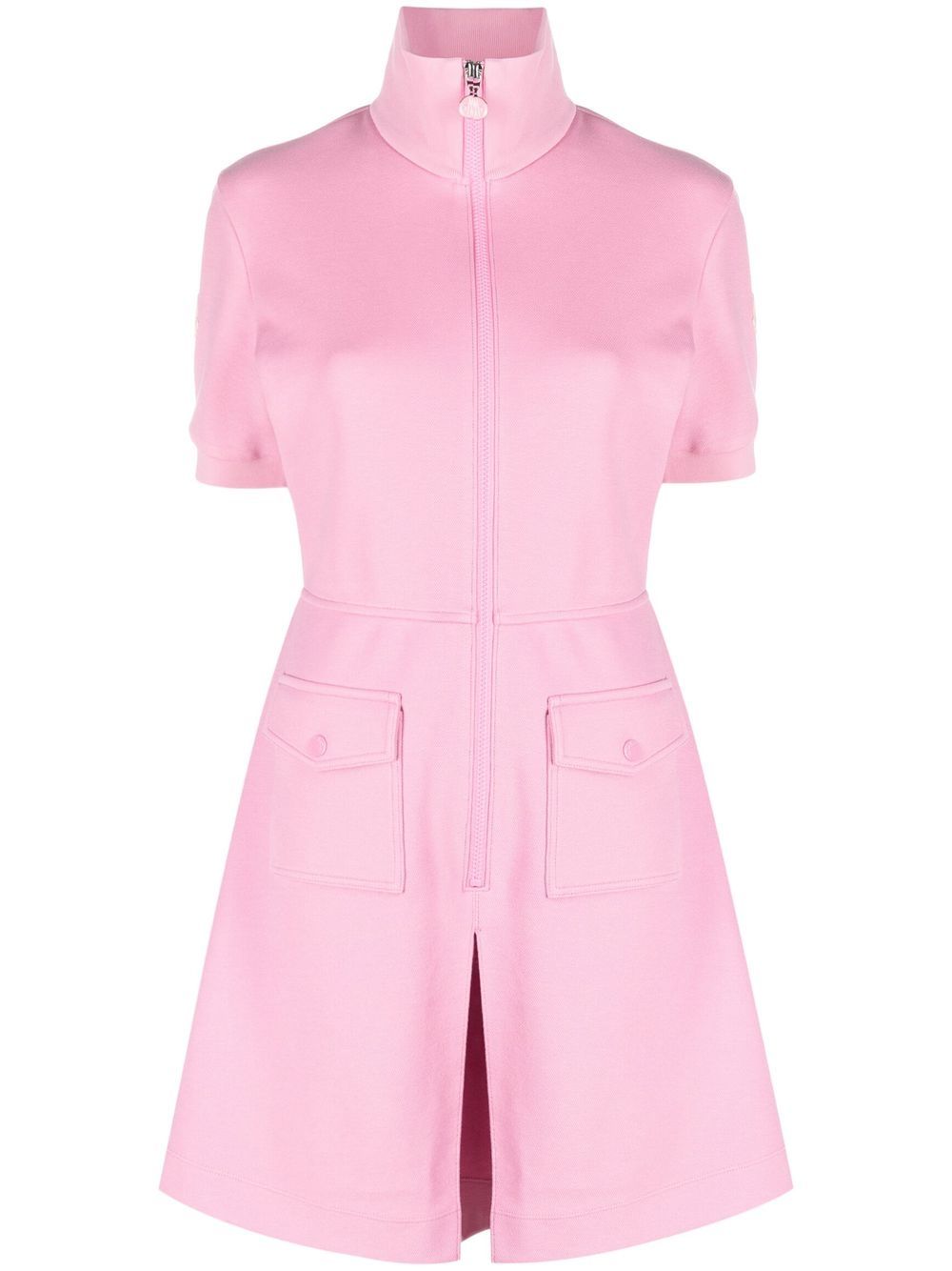 Moncler Pink Zip Fastening Short Sleeve Mini Dress - Rosa von Moncler