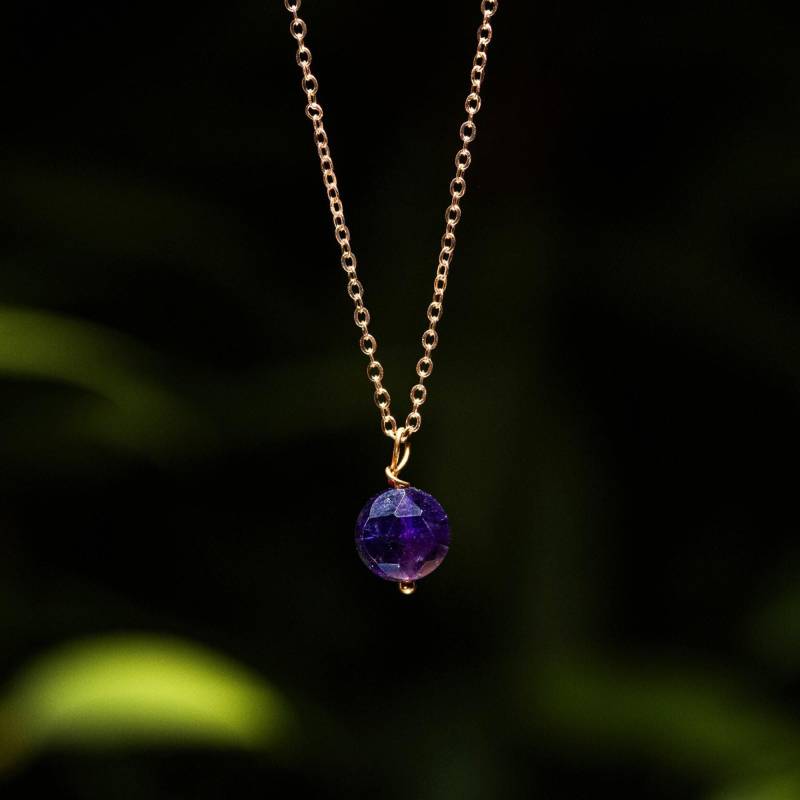 Amethyst Kette Gold - Edelstein Halskette Damen | Boho Schmuck & Geschenkidee Weihnachten von MondNomaden
