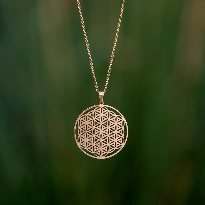Große Goldene Blumes Des Lebens Kette | Goldene Statement-Kette Große Hippie Spirituelles Geschenk Boho Schmuck Yoga Große Goldene Blumes Des Lebens Kette | Goldene Statement-Kette Große Hippie Spirituelles Geschenk Boho Schmuck Yoga von MondNomaden