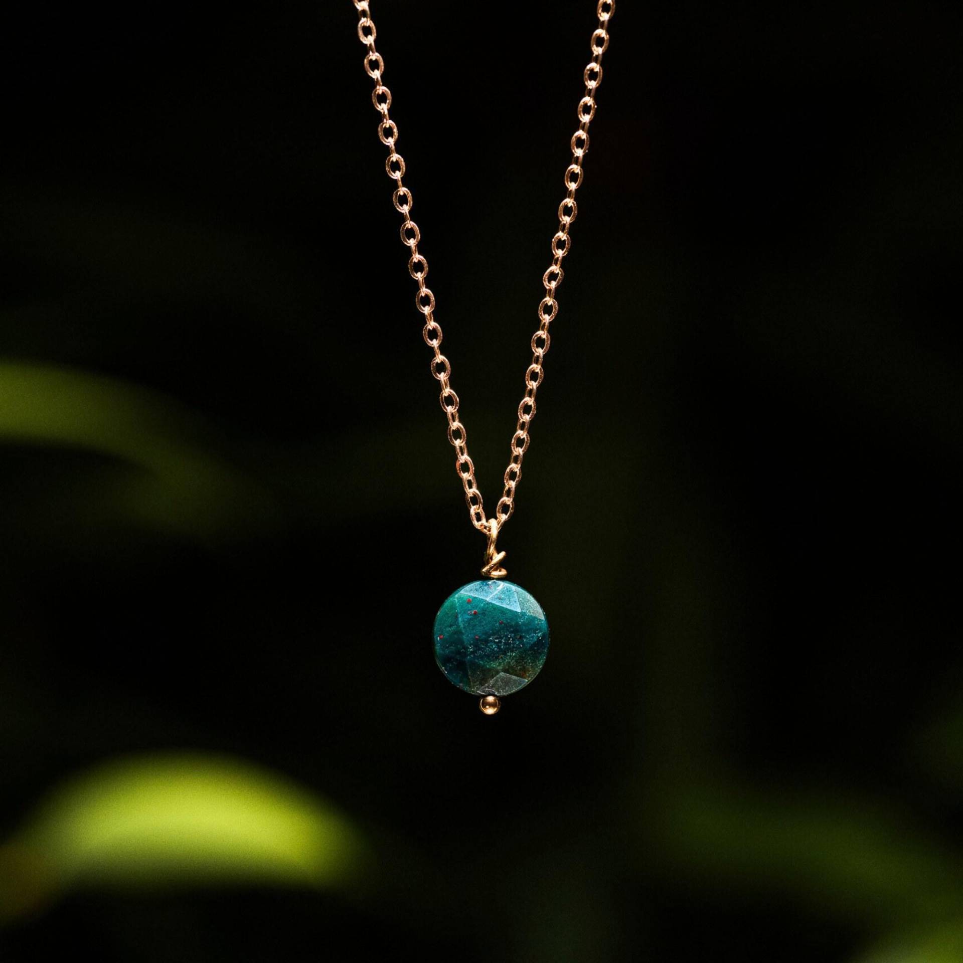 Moosachat Kette Gold - Edelstein Halskette Damen | Boho Schmuck Geschenk Für Freundin Weihnachtsgeschenk von MondNomaden