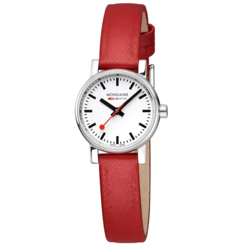 Mondaine Damen Analog Schweizer Quarzwerk Uhr mit Vegan Traubenleder Armband MSE.26110.LCV von Mondaine