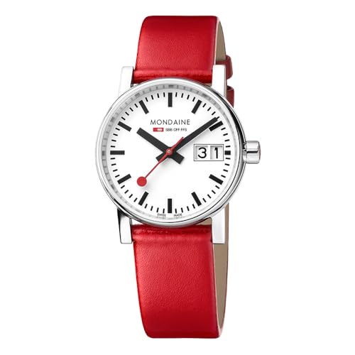 Mondaine Damen Analog Schweizer Quarzwerk Uhr mit Vegan Traubenleder Armband MSE.30210.LCV Mondaine Damen Analog Schweizer Quarzwerk Uhr mit Vegan Traubenleder Armband MSE.30210.LCV von Mondaine