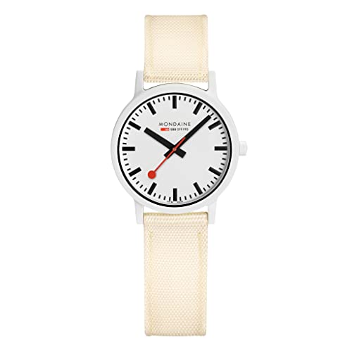 Mondaine Damen Analog Quartz Uhr mit NATO-Textilarmband Armband MS132111LT von Mondaine