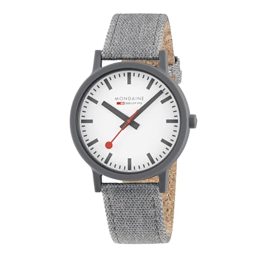 Mondaine Herren Analog Quartz Uhr mit Stoff Armband MS141110LU von Mondaine