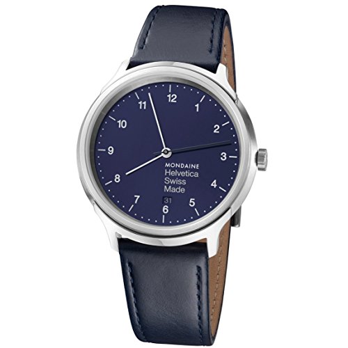 Mondaine Unisex-Erwachsene Analog Quarz Uhr mit Leder Armband MH1.R2240.LD von Mondaine