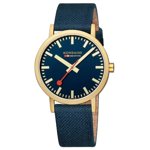 Mondaine Herren Analog Quarz Uhr mit Textil Armband A660.30360.40SBQ von Mondaine
