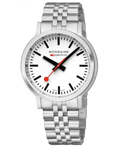 Mondaine Herren Analog Schweizer Quarzwerk Uhr mit Edelstahl Armband MST.4101B.SJ.2SE von Mondaine